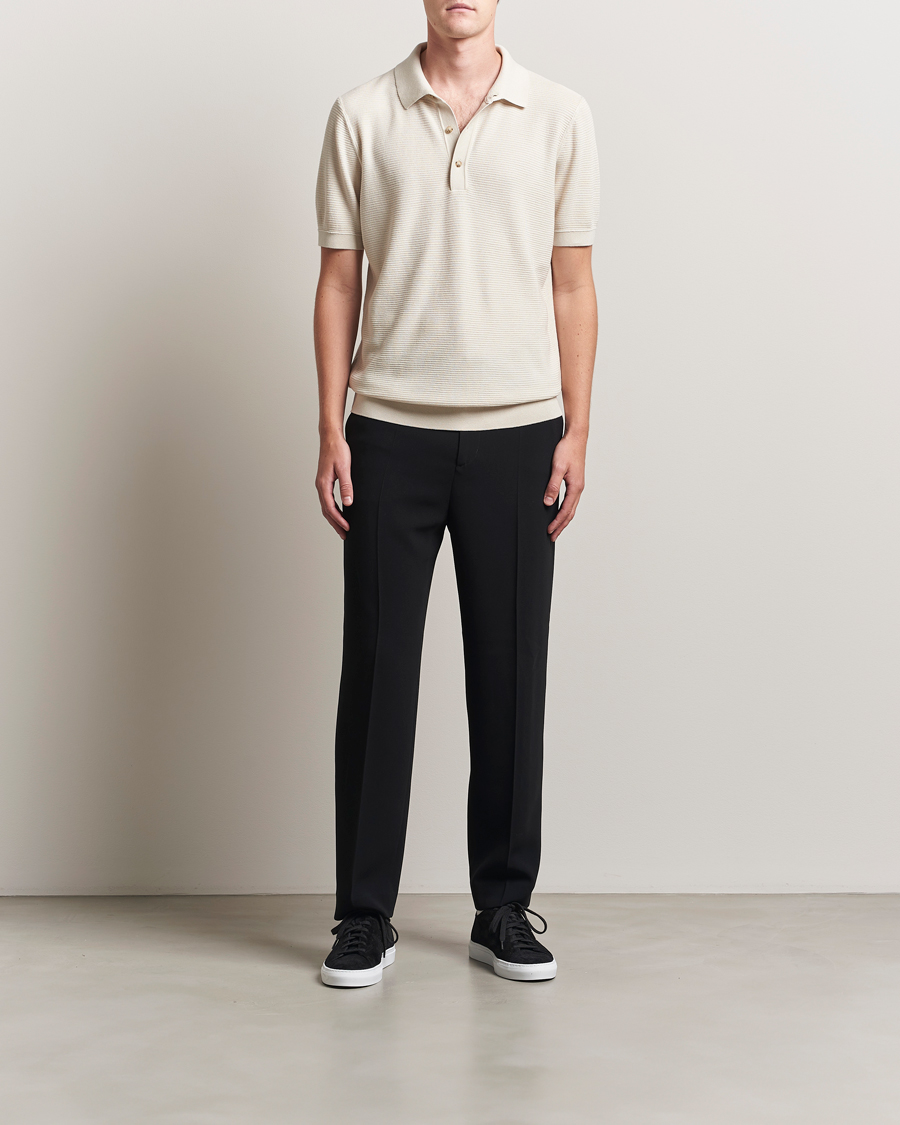 Herren | Poloshirts | BOSS BLACK | Lanotti Knitted Polo Open White