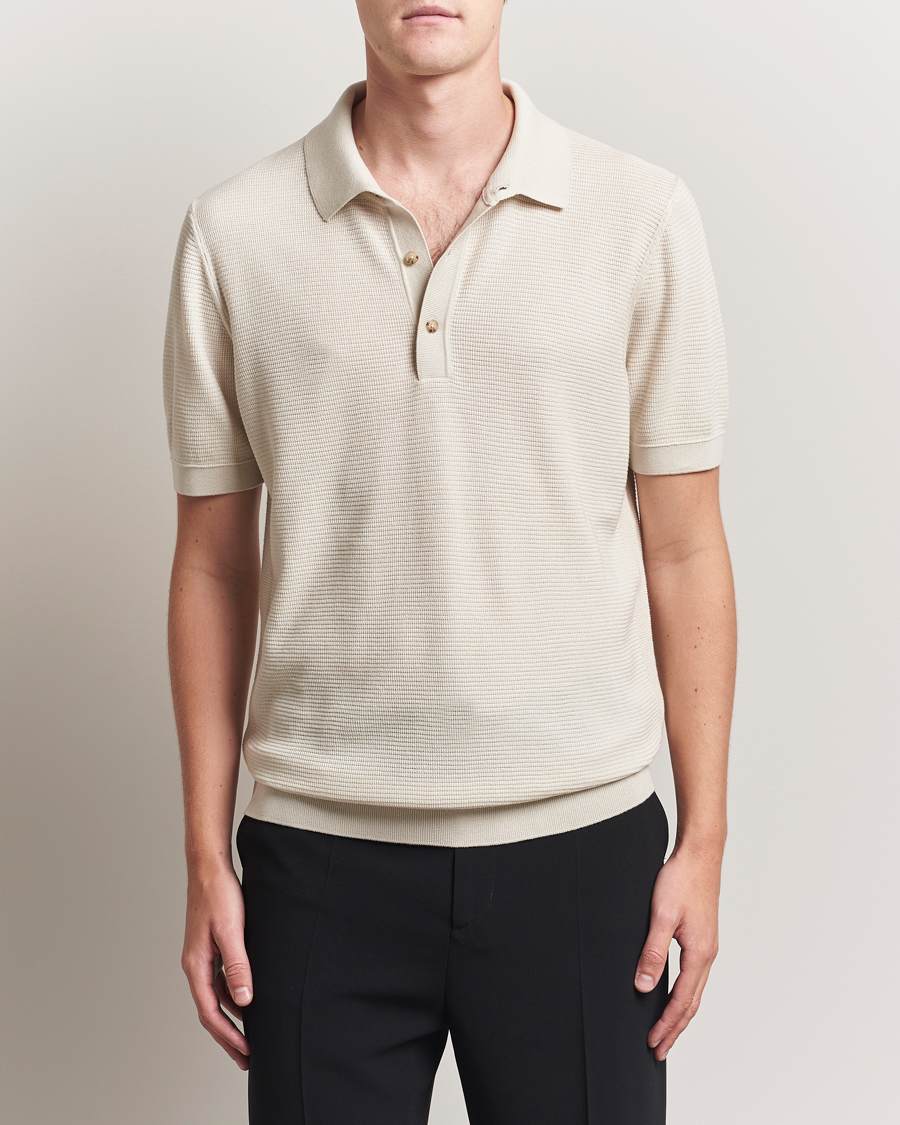 Herren | Poloshirts | BOSS BLACK | Lanotti Knitted Polo Open White