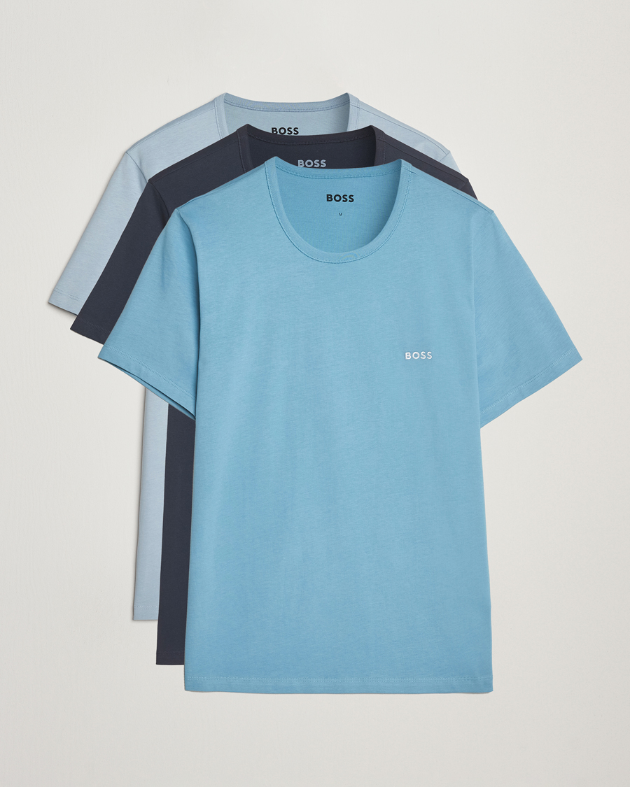 Herren | T-Shirts | BOSS BLACK | 3-Pack Crew Neck T-Shirt Blue/Aqua/Navy