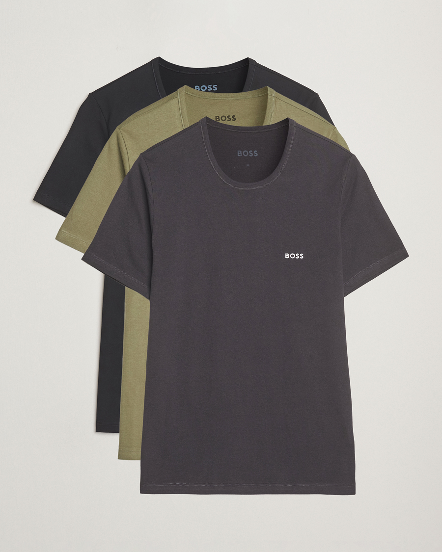 Herren | T-Shirts | BOSS BLACK | 3-Pack Crew Neck T-Shirt Grey/Green/Black