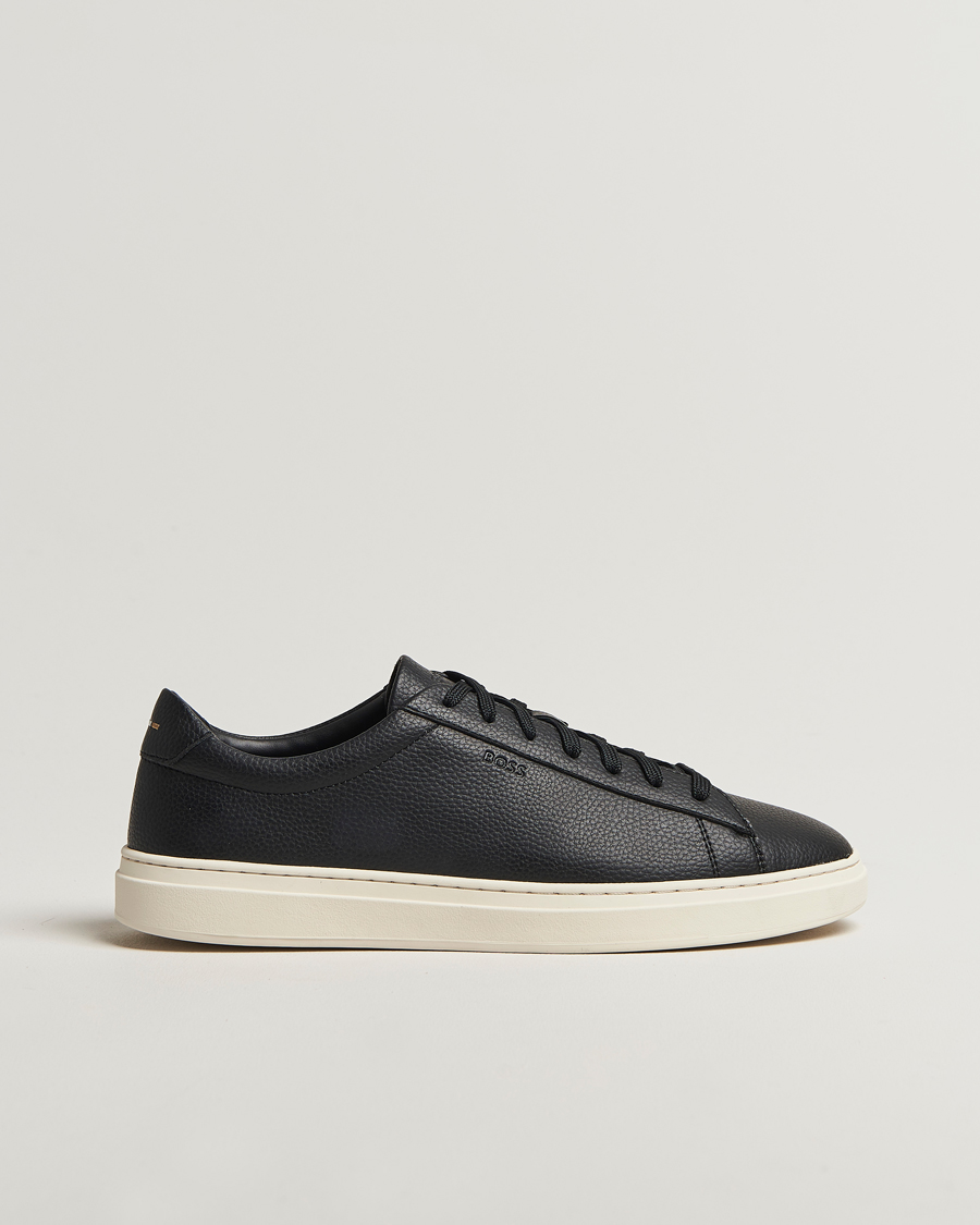 Herren | Sneaker | BOSS BLACK | Kieran Grained Leather Sneaker Black