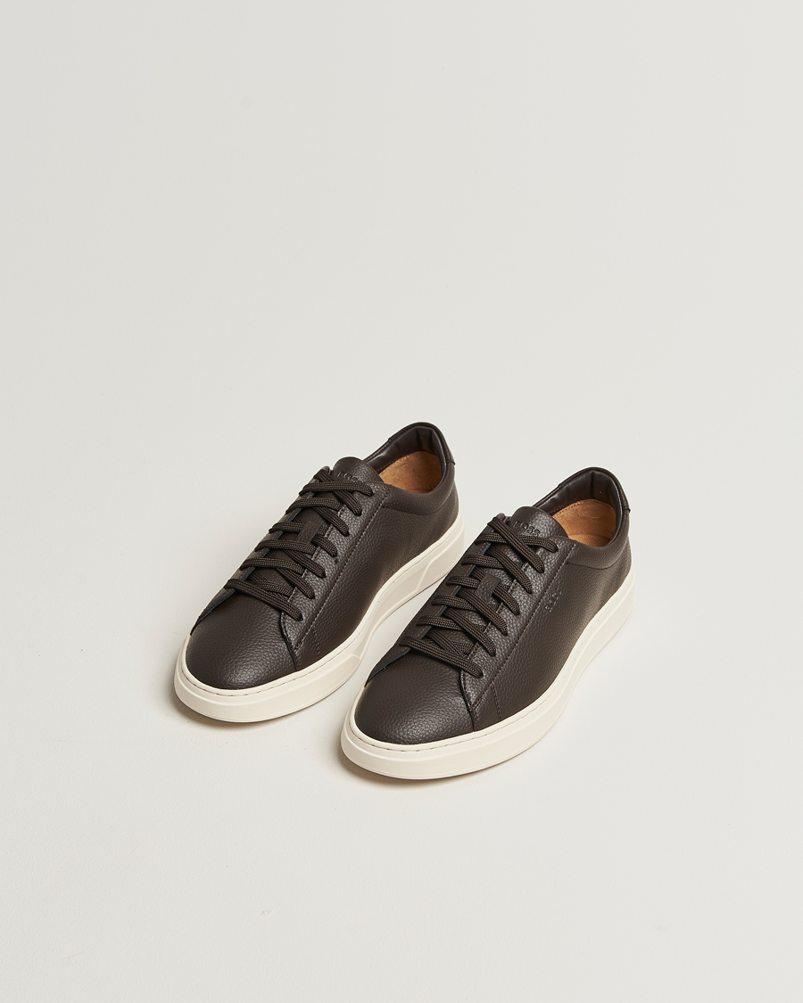 Herren | Sneaker | BOSS BLACK | Kieran Grained Leather Sneaker Dark Brown