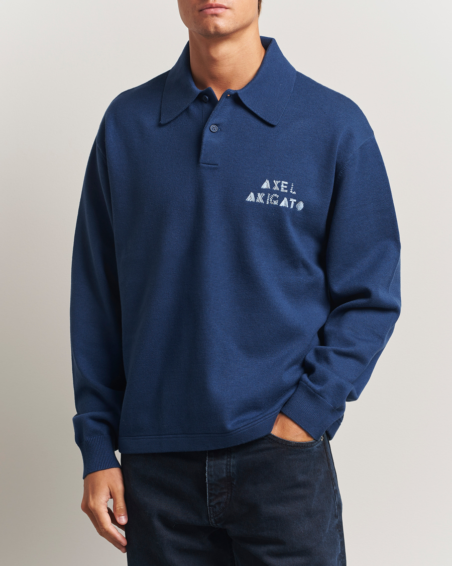 Herren | Pullover | Axel Arigato | Frey Wool/Cotton Knitted Polo Navy