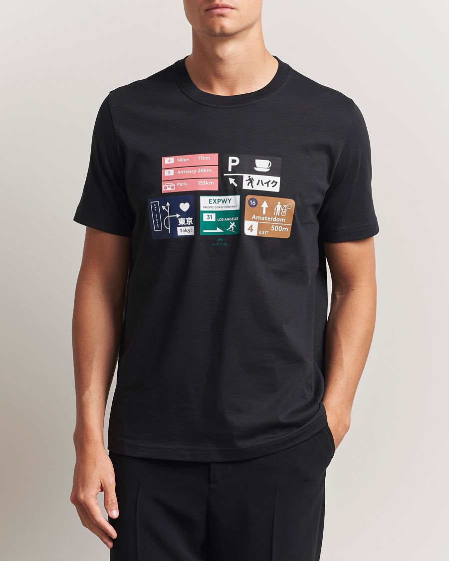 Herren | T-Shirts | PS Paul Smith | Road Signs Crew Neck T-Shirt Black