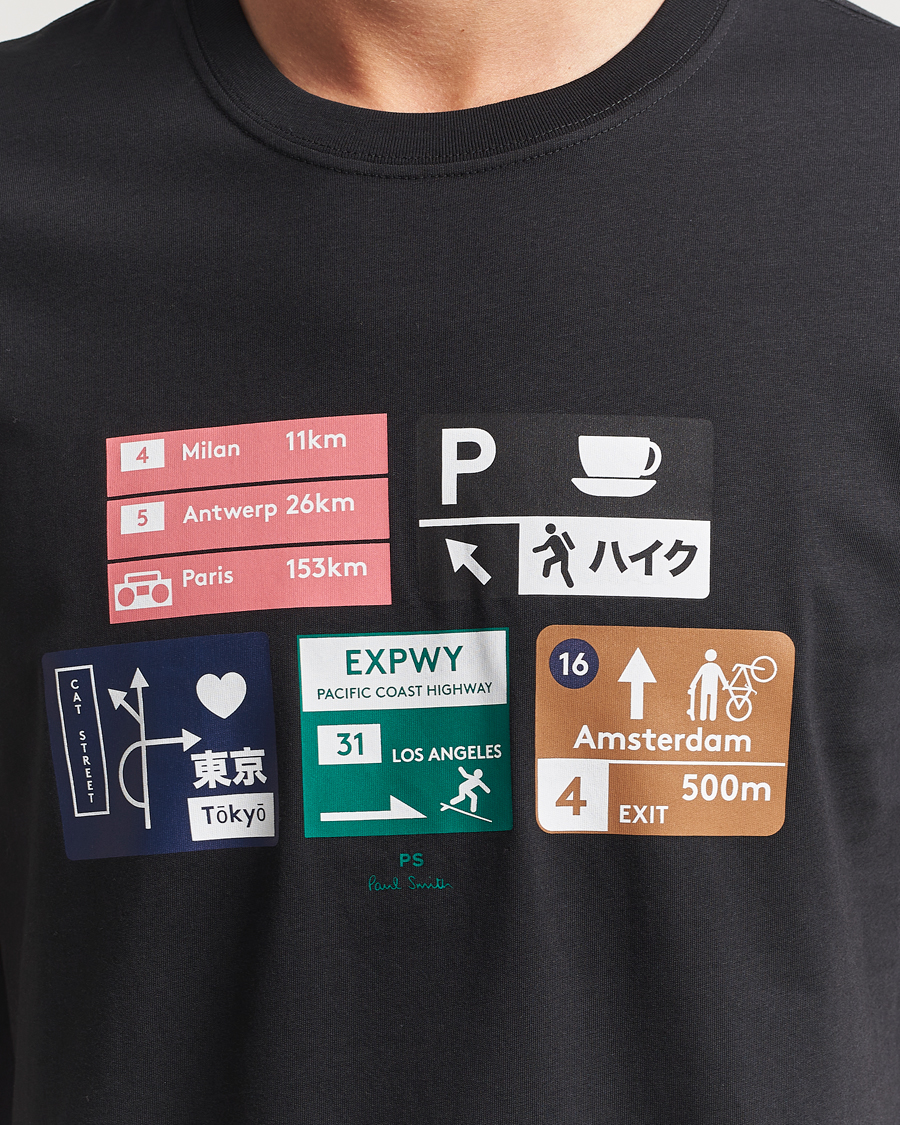 Herren | T-Shirts | PS Paul Smith | Road Signs Crew Neck T-Shirt Black