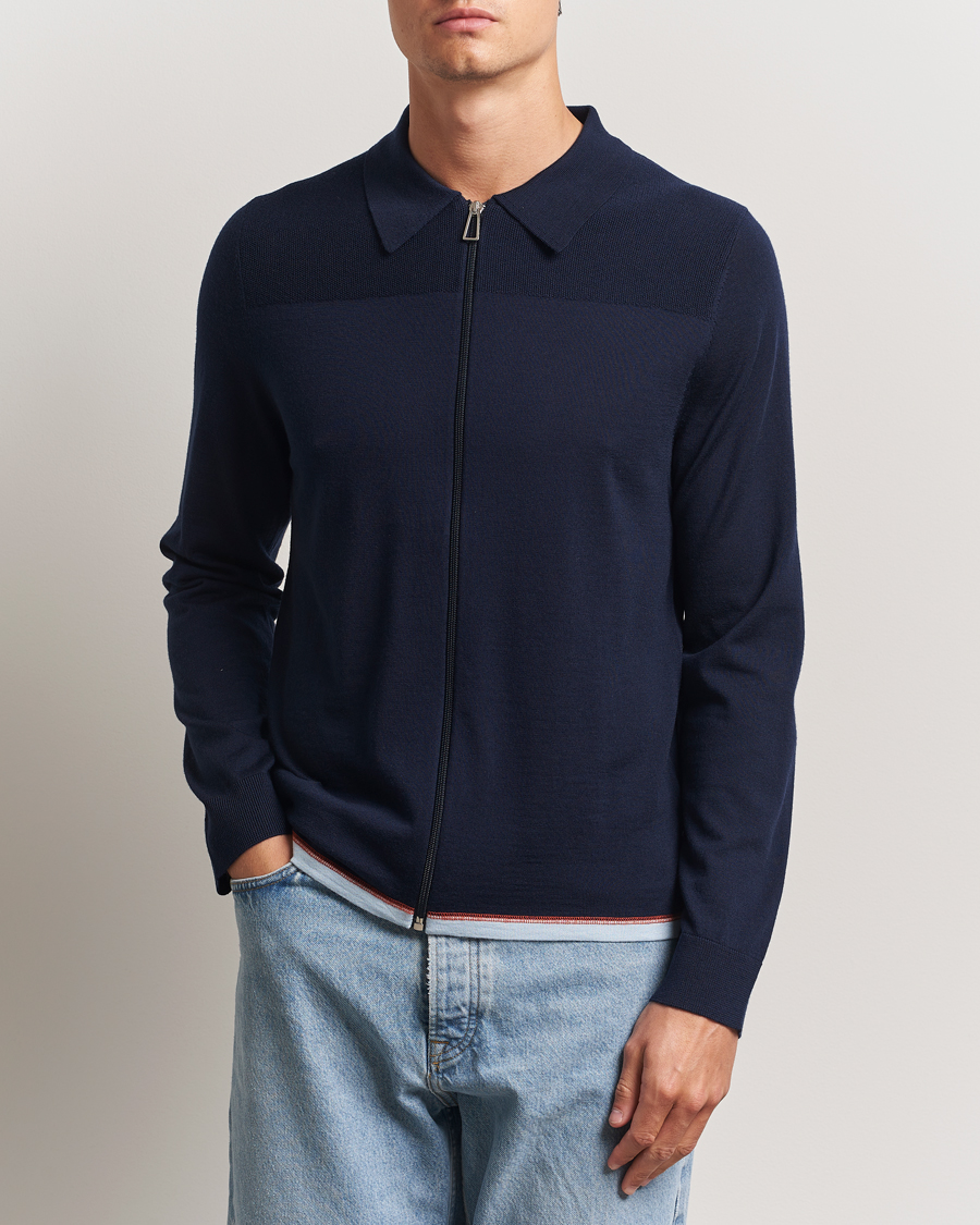Herren | Pullover | PS Paul Smith | Merino Knitted Full Zip Navy