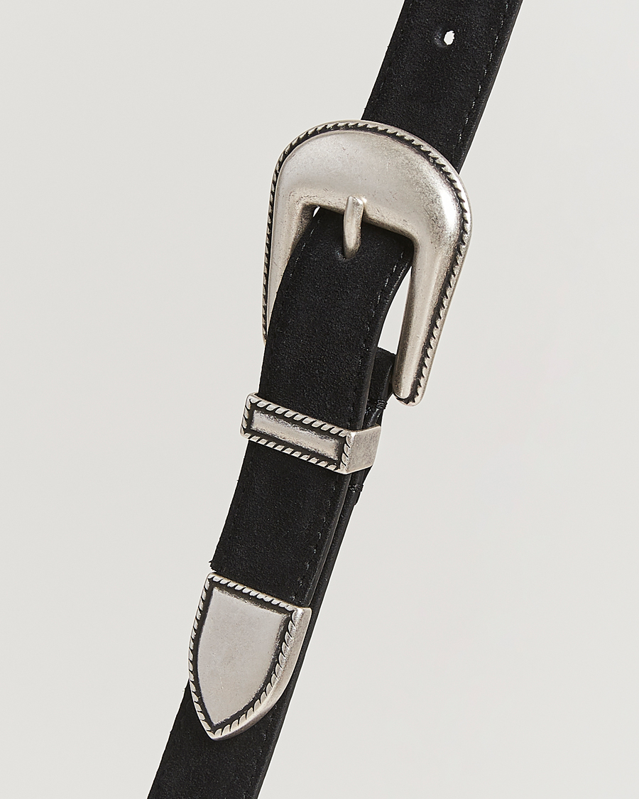 Herren | Gürtel | Anderson's | Western Suede Belt 2,5 cm Black