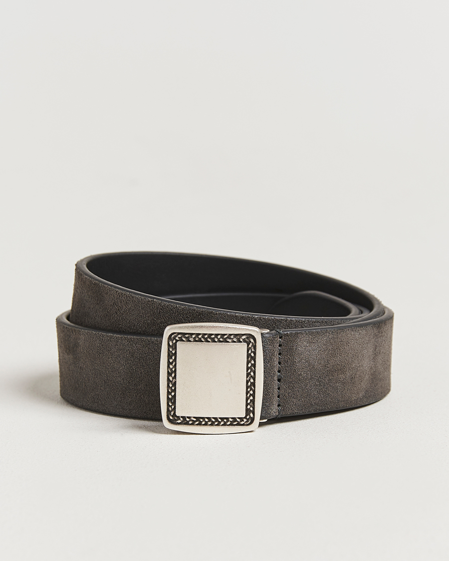 Herren | Gürtel | Anderson's | Suede Buckle Belt 3cm Grey