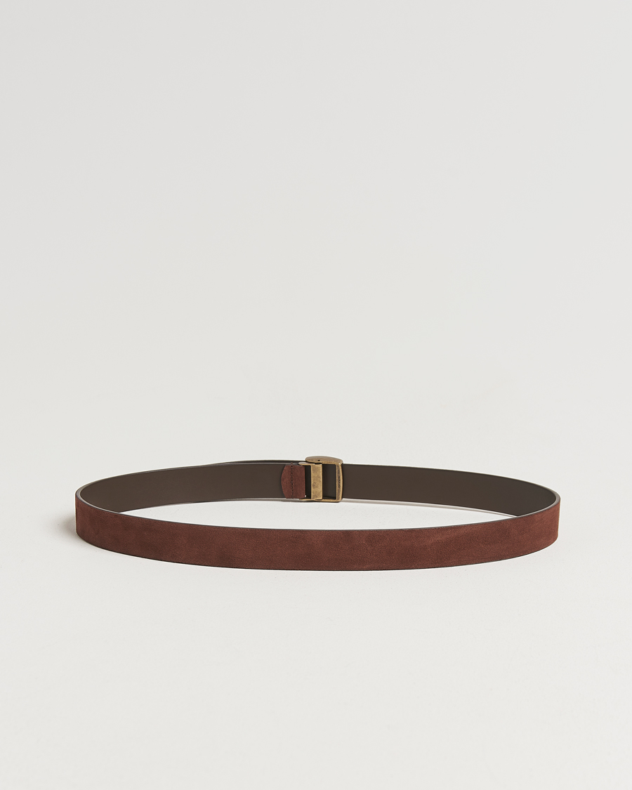 Herren | Gürtel | Anderson's | Suede Buckle Belt 3cm Dark Brown