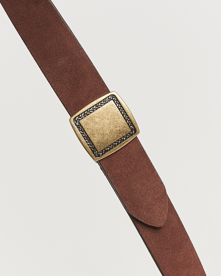 Herren | Gürtel | Anderson's | Suede Buckle Belt 3cm Dark Brown