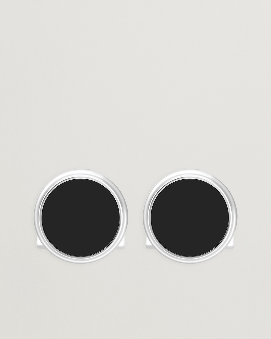 Herren | Manschettenknöpfe | S.T. Dupont | Cufflink Round Black/Pall Silver