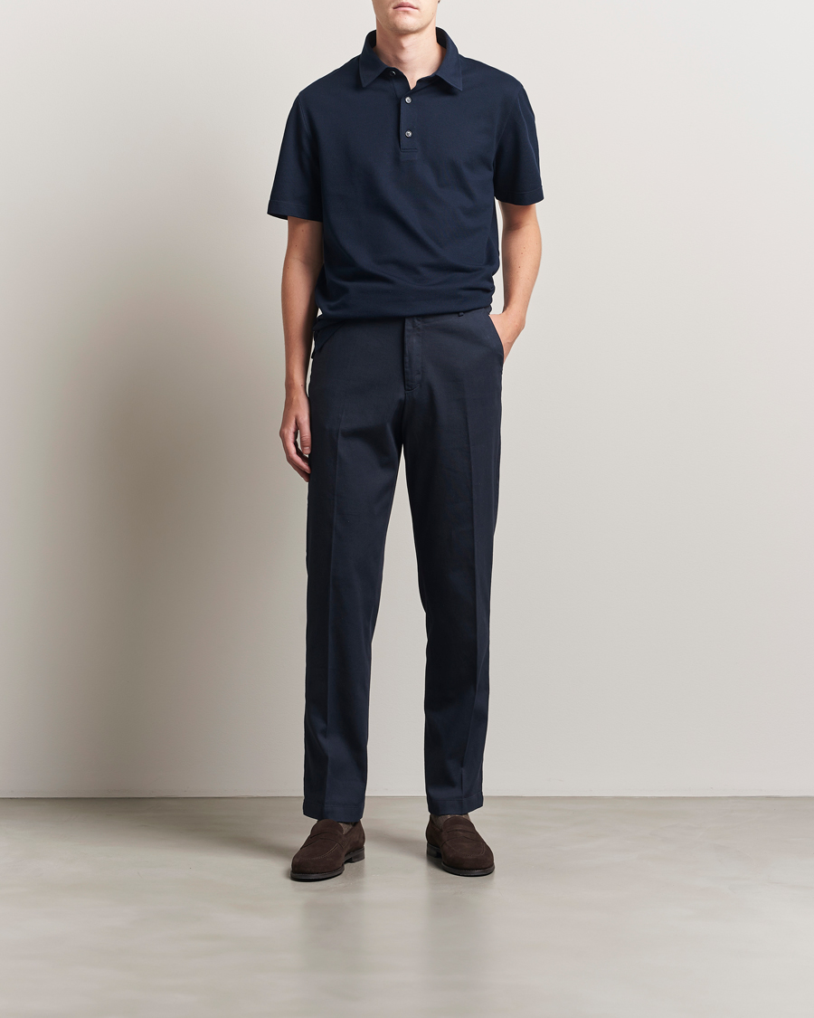 Herren | Poloshirts | Brioni | Short Sleeve Polo Piquet Navy