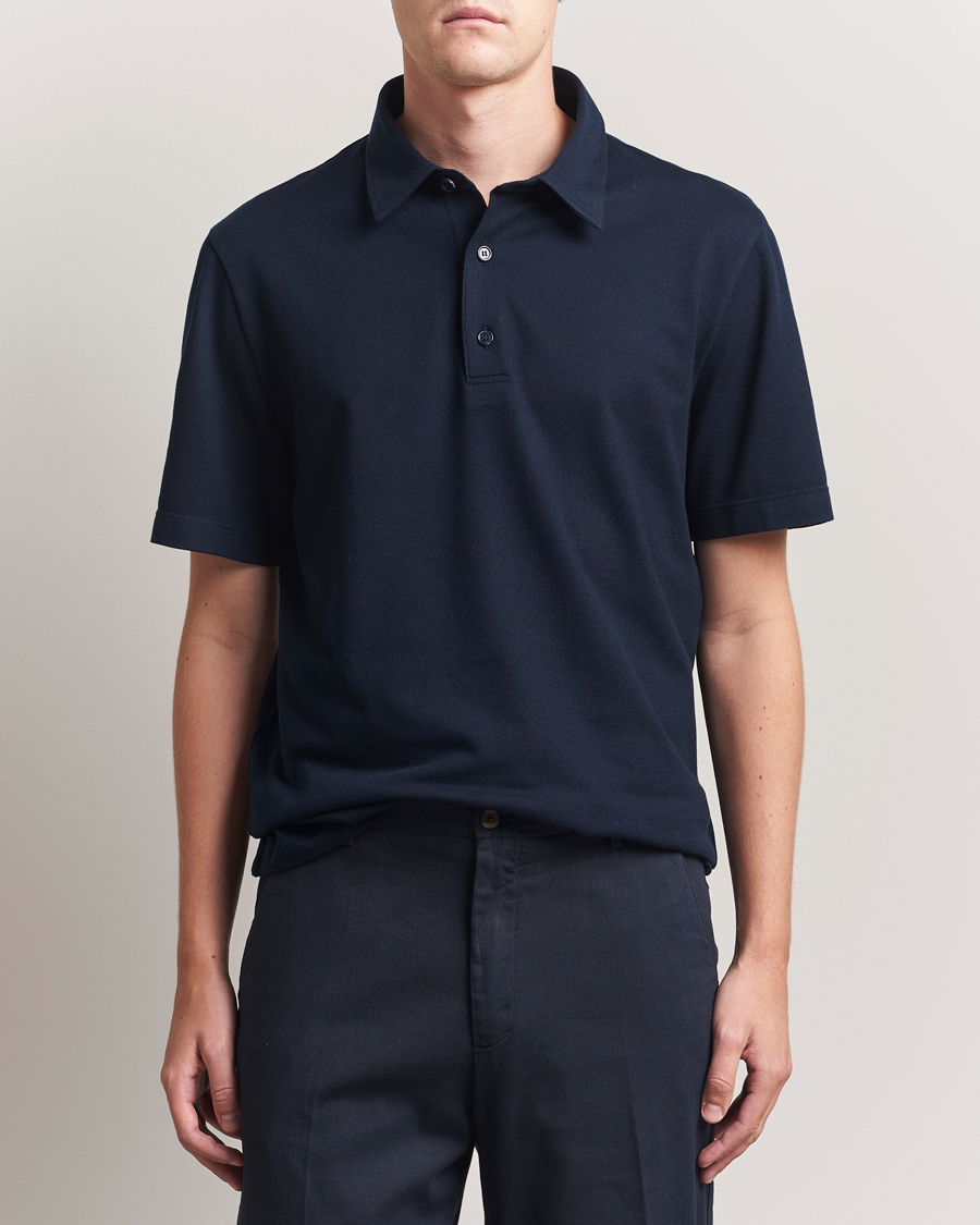 Herren | Poloshirts | Brioni | Short Sleeve Polo Piquet Navy