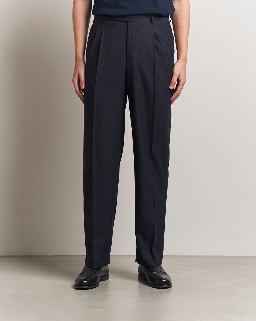 Herren | Hosen | Brioni | Capri Wool Trousers Navy