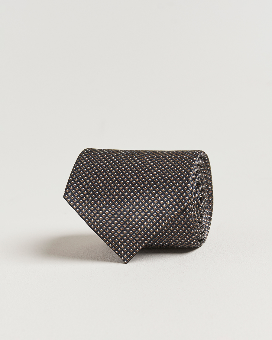 Herren | Krawatten | Brioni | Printed Silk Tie Antracite