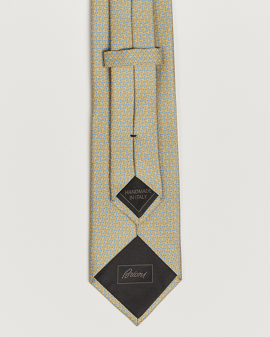 Herren | Krawatten | Brioni | Printed Silk Tie Yellow