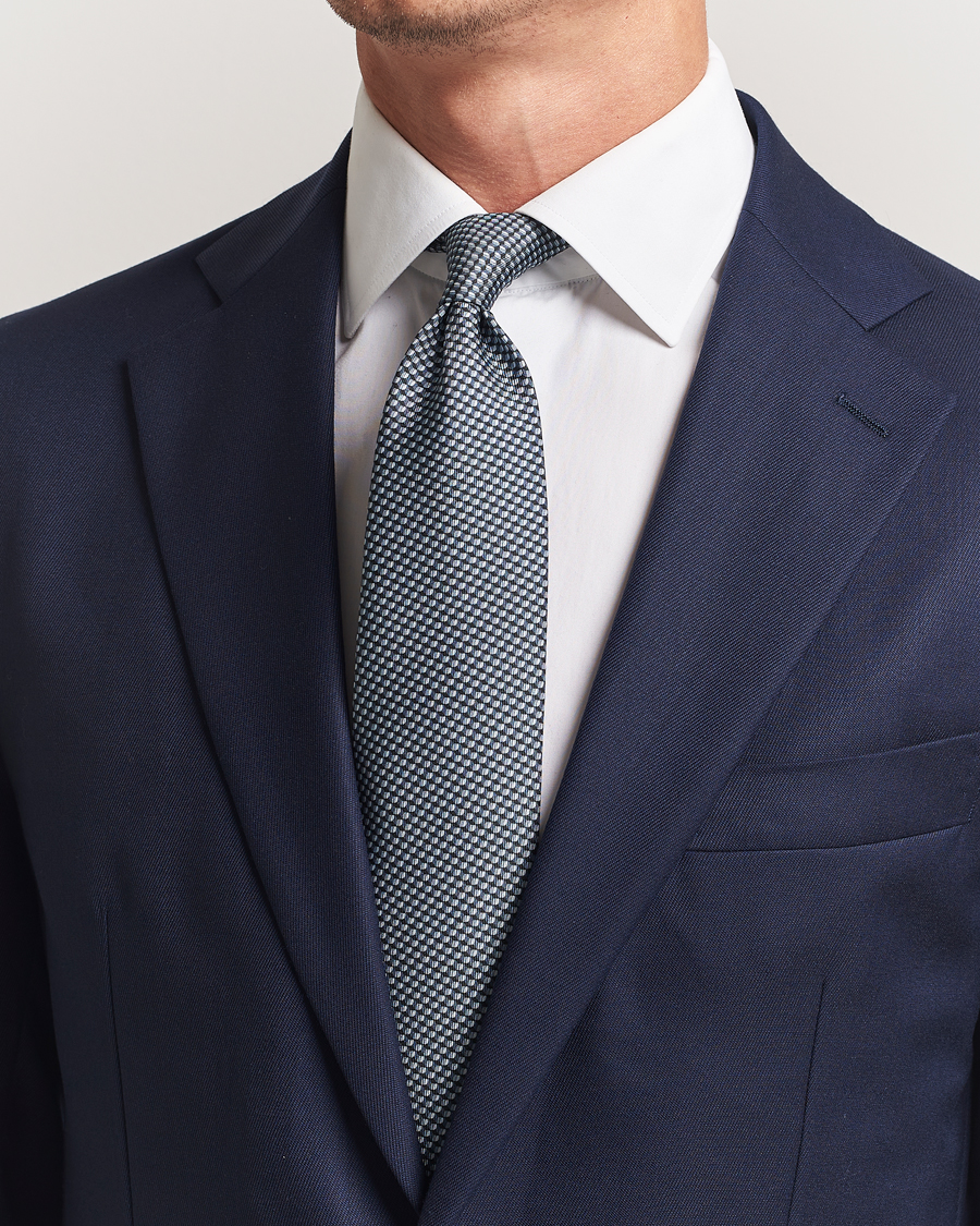 Herren | Krawatten | Brioni | Printed Silk Tie Navy