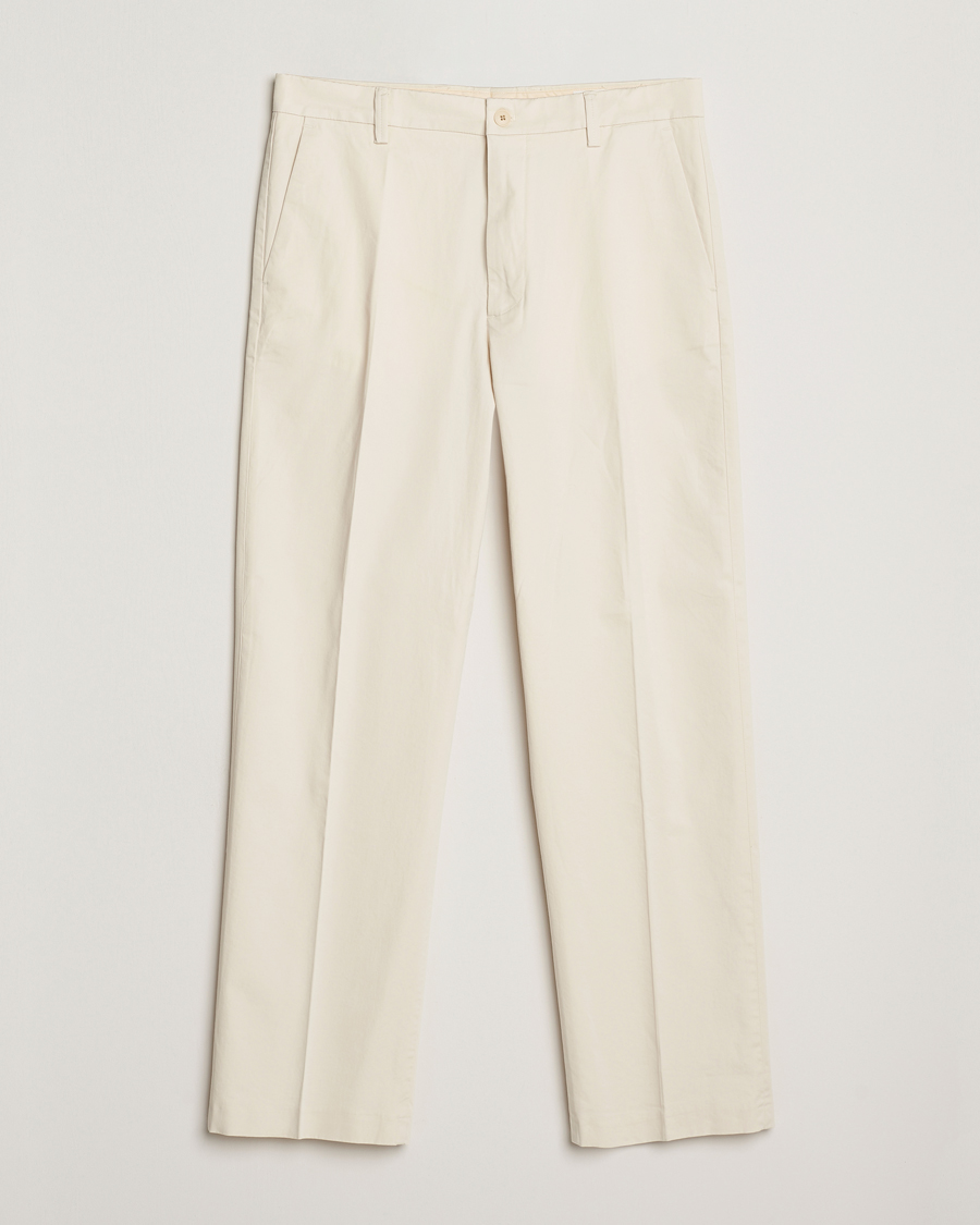 Herren | Hosen | NN07 | Paw Cotton/Lyocell Pleated Trousers Ivory