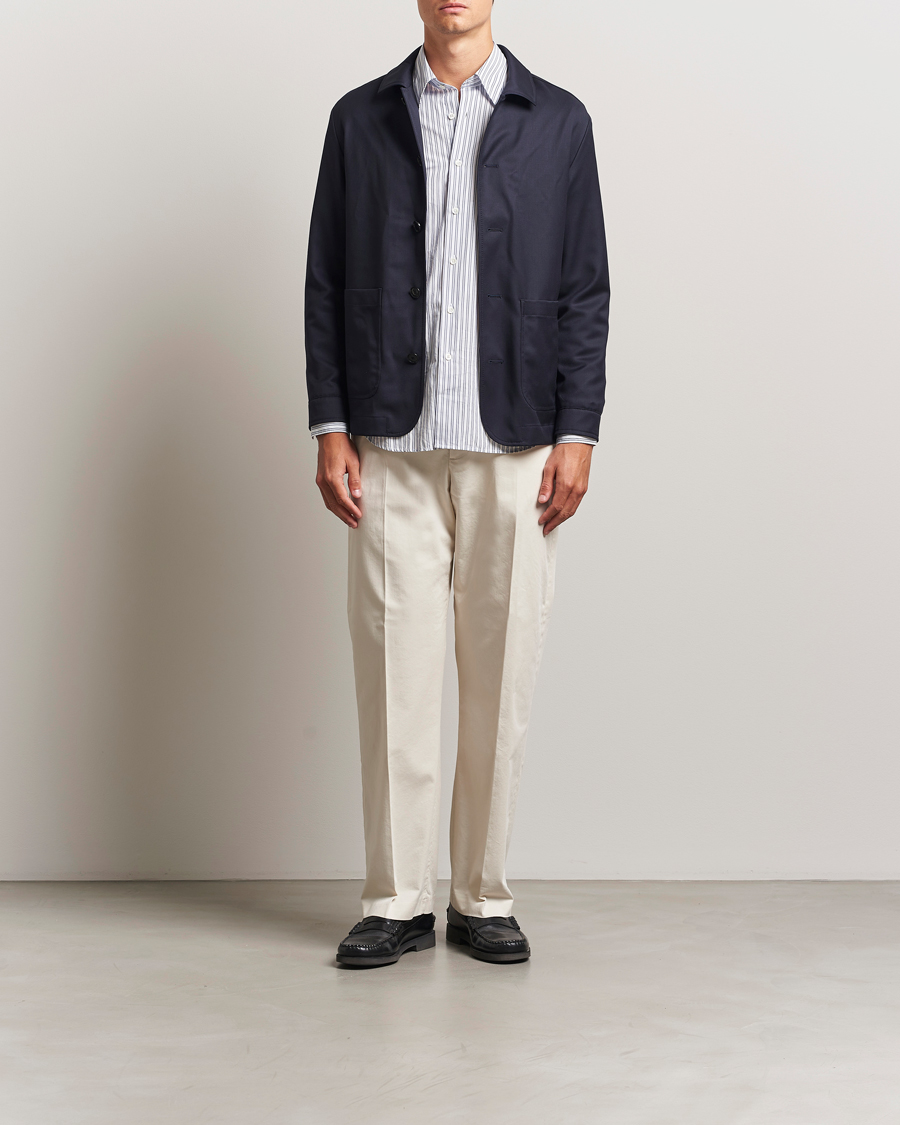 Herren | Hosen | NN07 | Paw Cotton/Lyocell Pleated Trousers Ivory