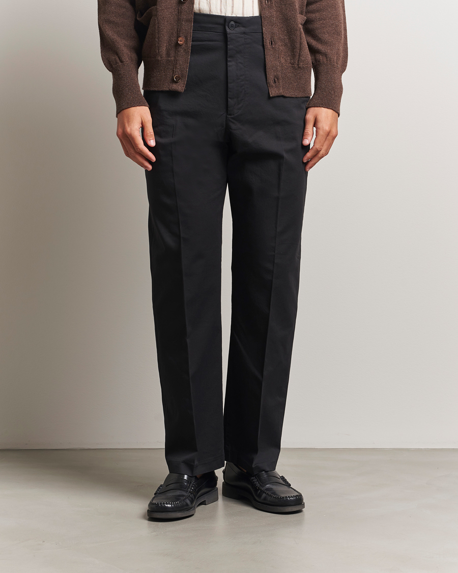 Herren | Hosen | NN07 | Paw Cotton/Lyocell Pleated Trousers Black
