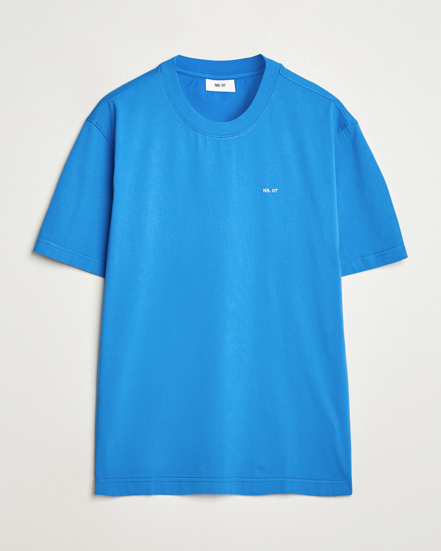Herren | T-Shirts | NN07 | Adam Logo Crew Neck T-Shirt Blue Quartz