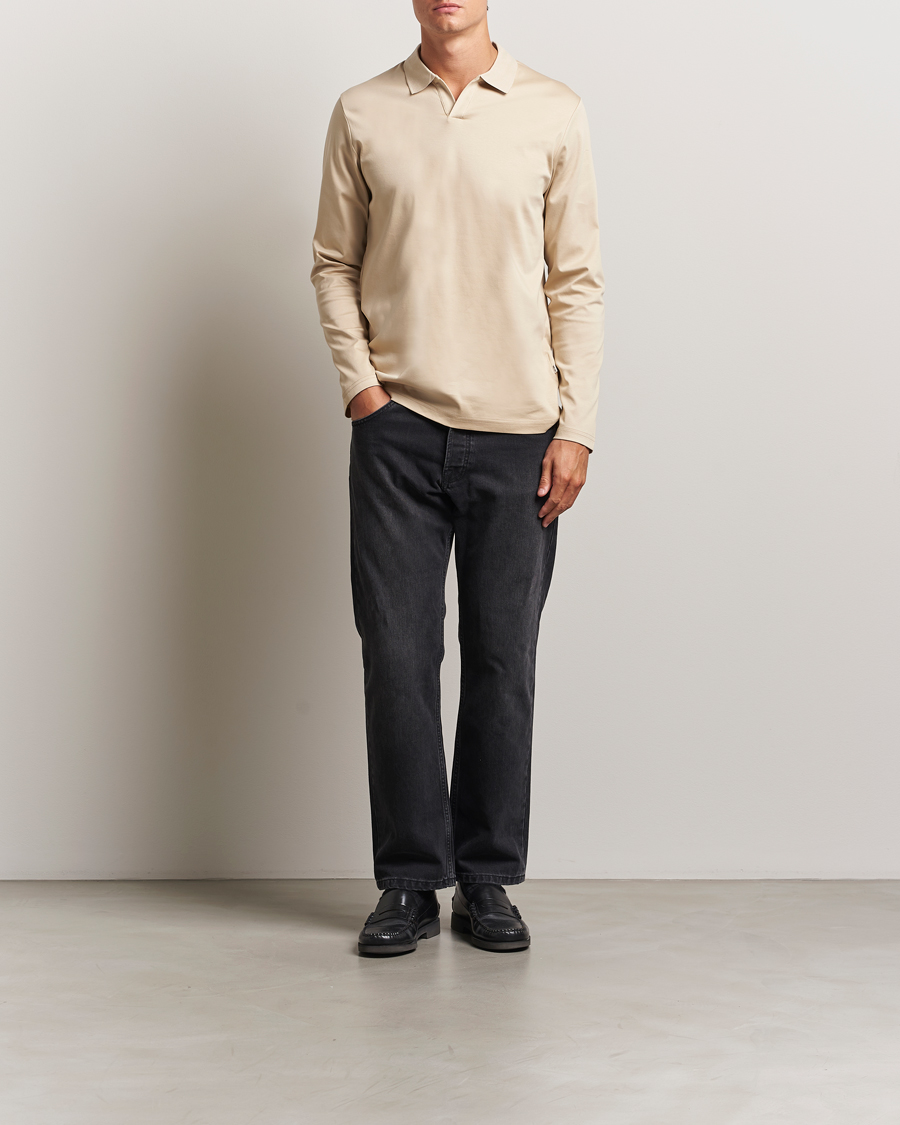 Herren | Poloshirts | NN07 | Paul Long Sleeve Polo White Peppar