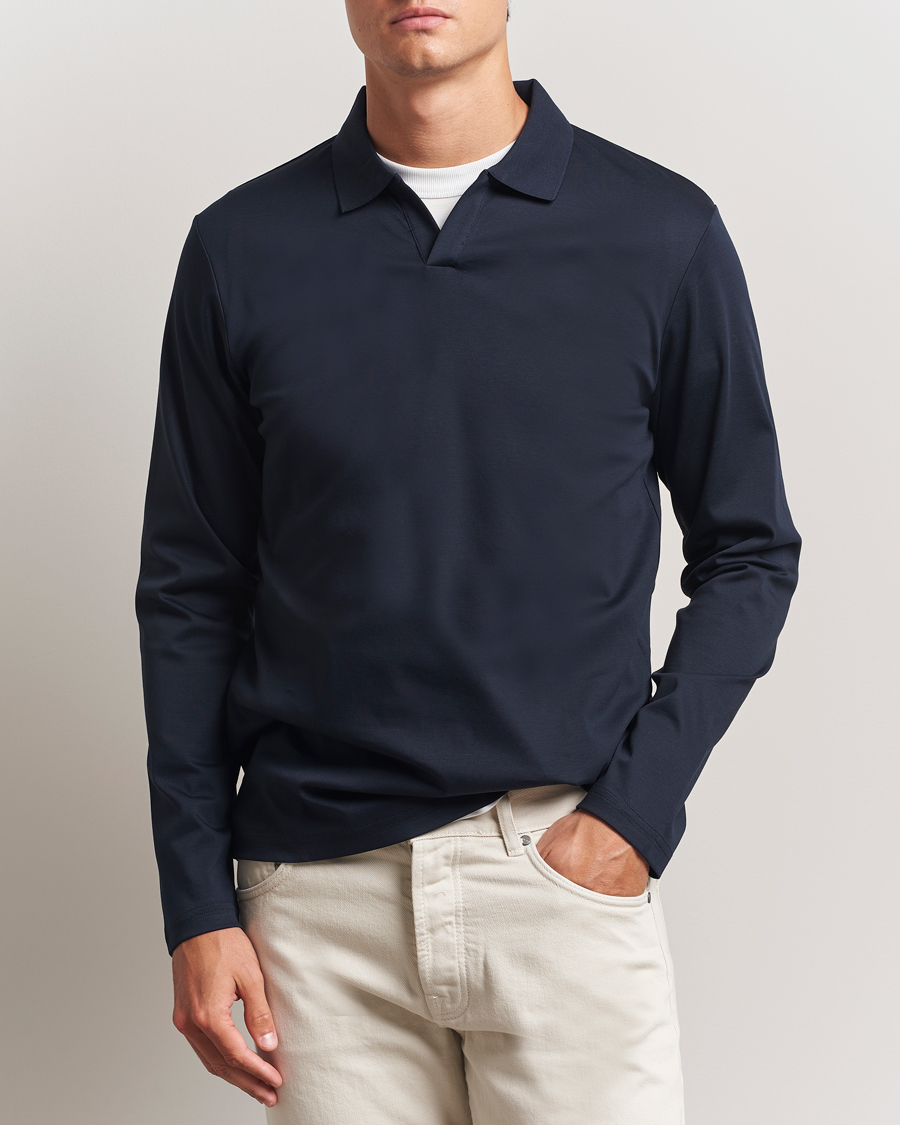 Herren | Poloshirts | NN07 | Paul Long Sleeve Polo Navy Blue