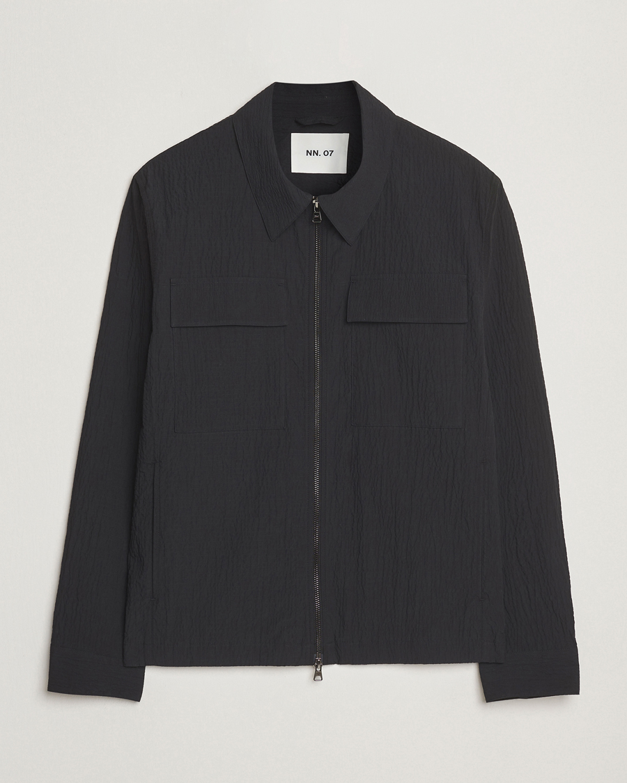 Herren | Jacken | NN07 | Alban Seersucker Shirt Jacket Black