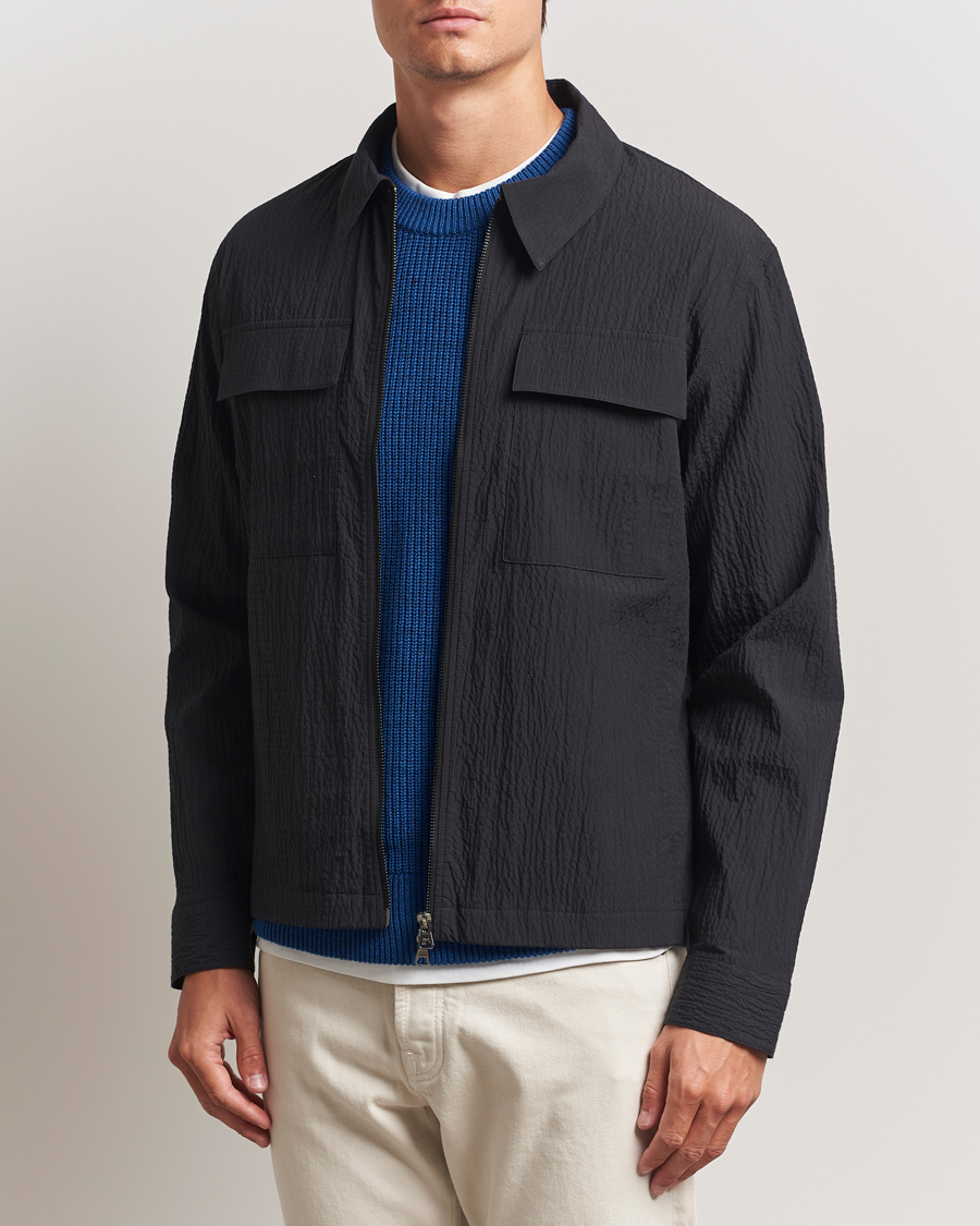 Herren | Jacken | NN07 | Alban Seersucker Shirt Jacket Black