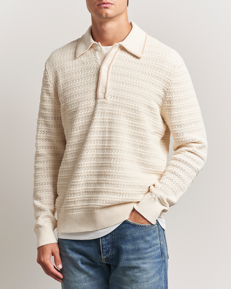 Herren | Pullover | NN07 | Josh Knitted Polo Ivory