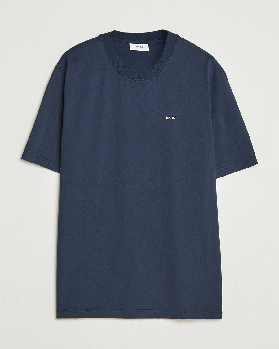 Herren | T-Shirts | NN07 | Abel Logo Crew Neck T-Shirt Navy