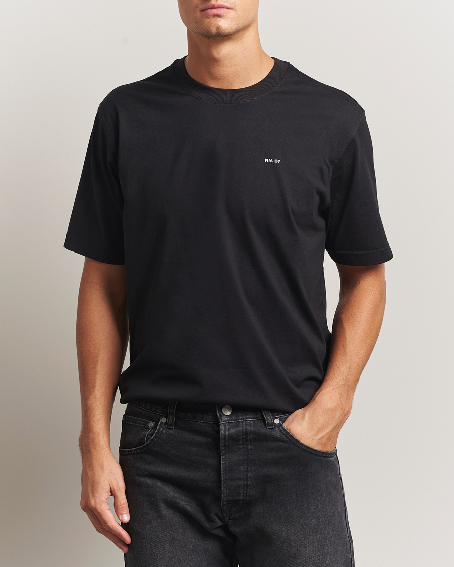 Herren | T-Shirts | NN07 | Abel Logo Crew Neck T-Shirt Black