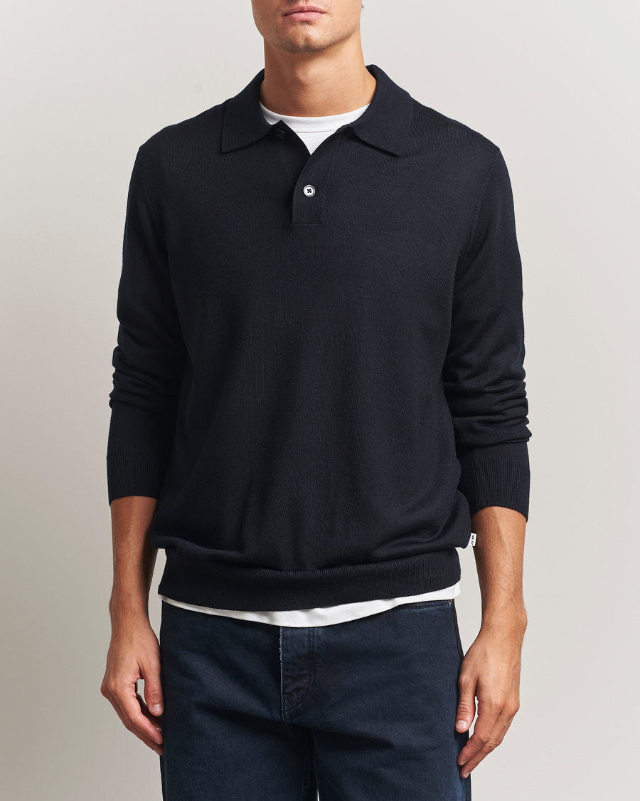 Herren | Pullover | NN07 | Serge Wool Knitted Polo Deep Navy