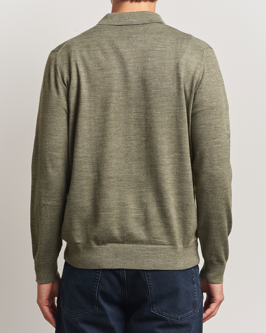 Herren | Pullover | NN07 | Serge Wool Knitted Polo Capers Green