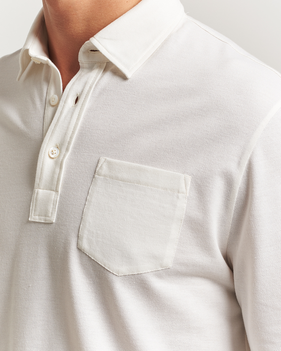 Herren | Poloshirts | Ralph Lauren Purple Label | Cotton/Cashmere Long Sleeve Polo Cream