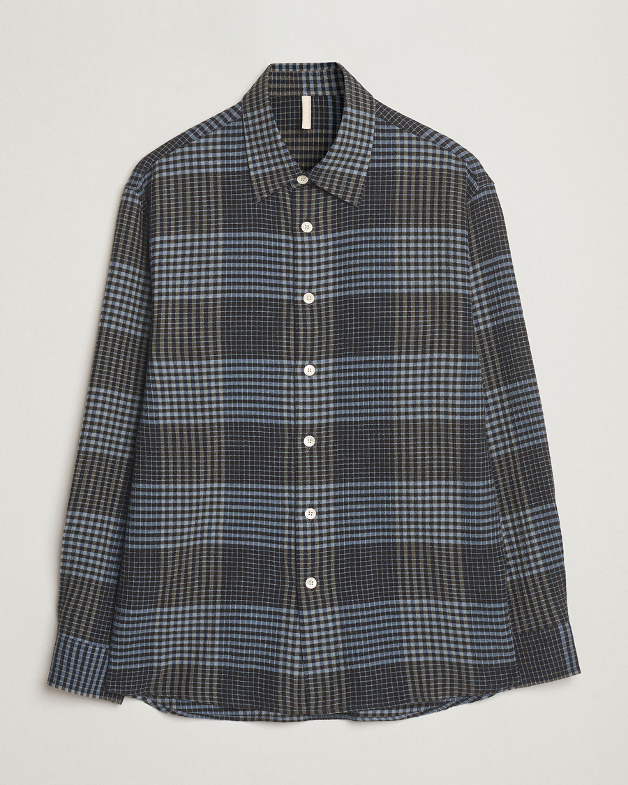 Herren | Hemden | Sunflower | Studio Flannel Shirt Blue Check