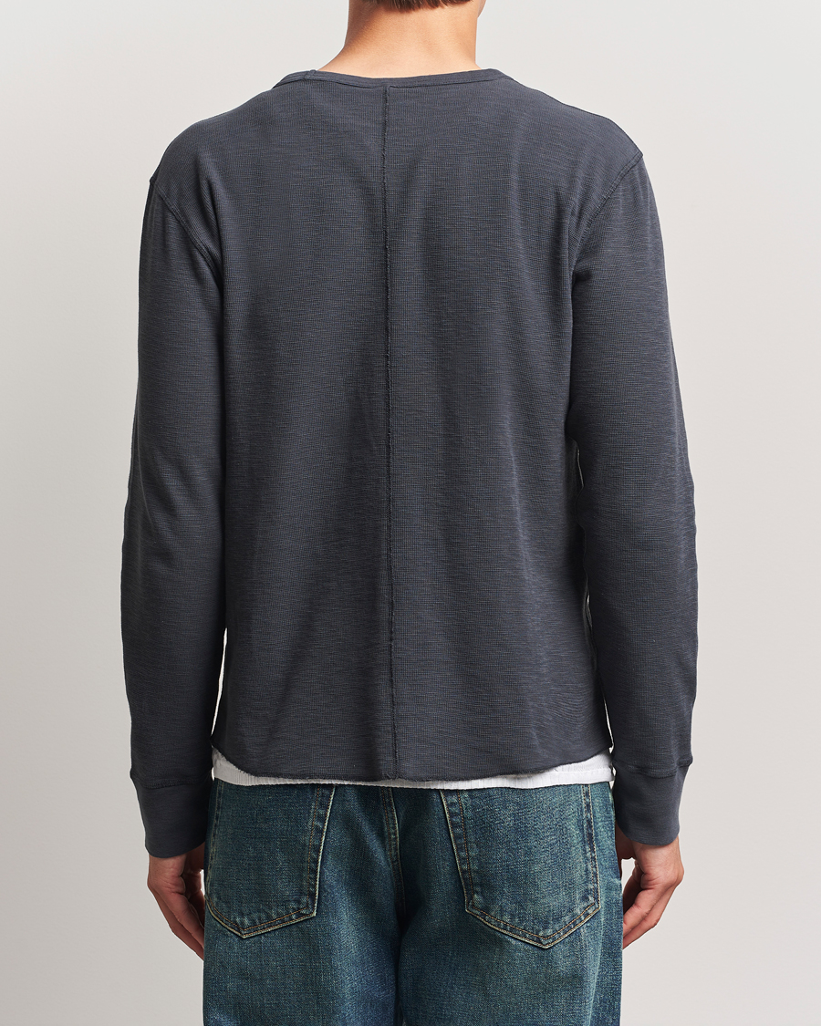 Herren | T-Shirts | Sunflower | Long Sleeve Waffle T-Shirt Washed Black