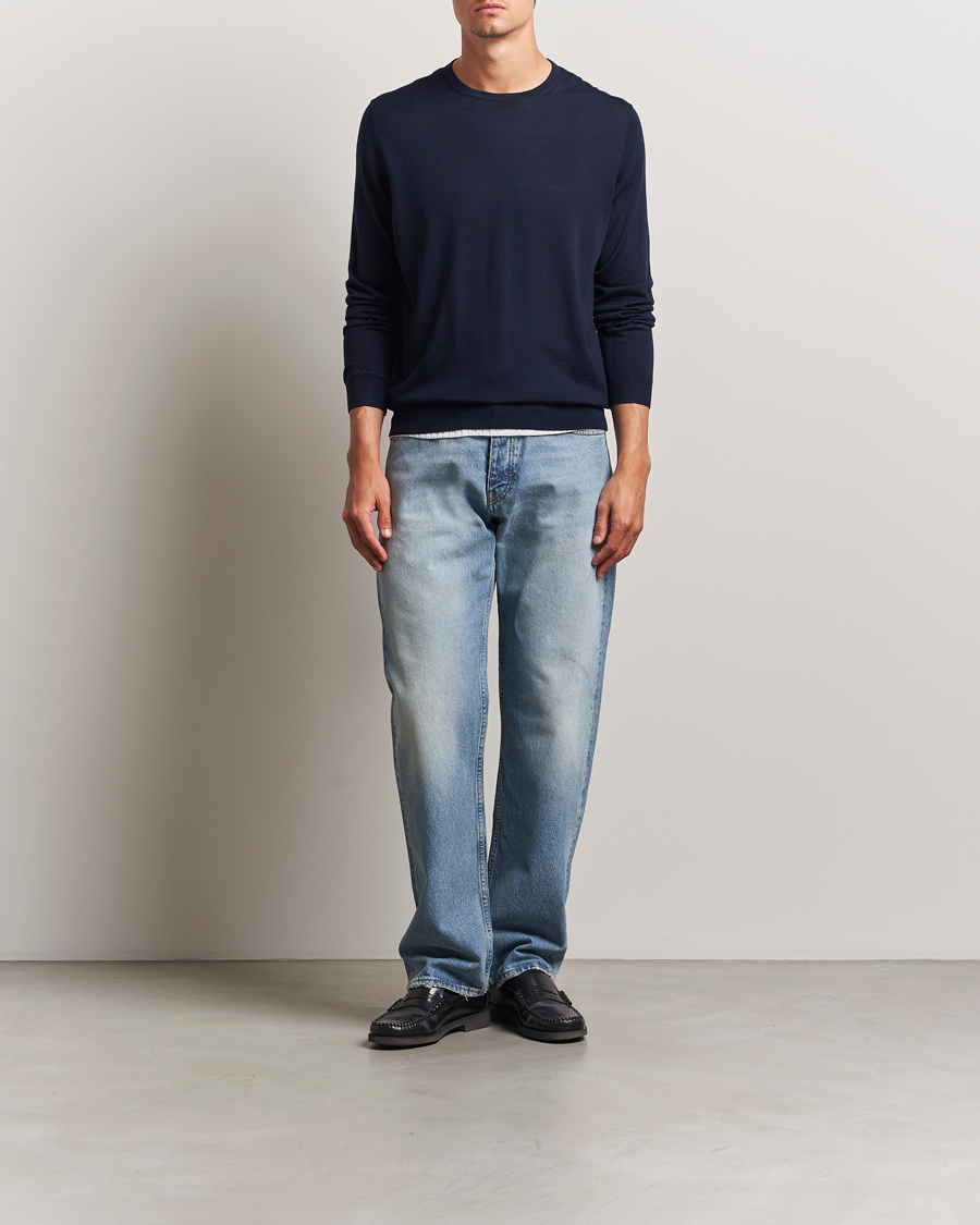 Herren | Pullover | Sunflower | Merino Crew Neck Navy