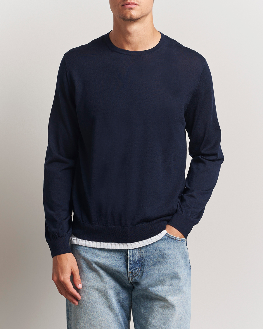 Herren | Pullover | Sunflower | Merino Crew Neck Navy