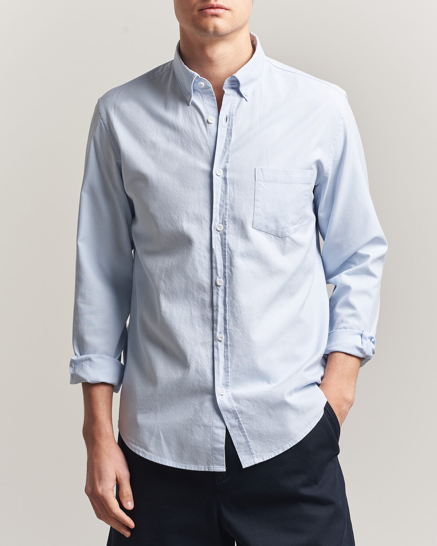 Herren | Hemden | Sunspel | Oxford Button Down Shirt Light Blue