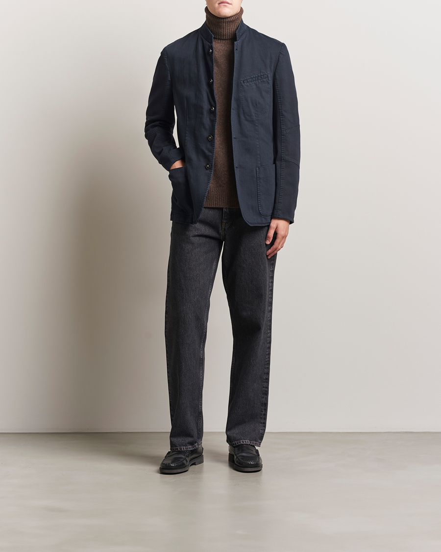 Herren | Sakkos | Massimo Alba | Gstaad Bull Cotton Jacket Navy