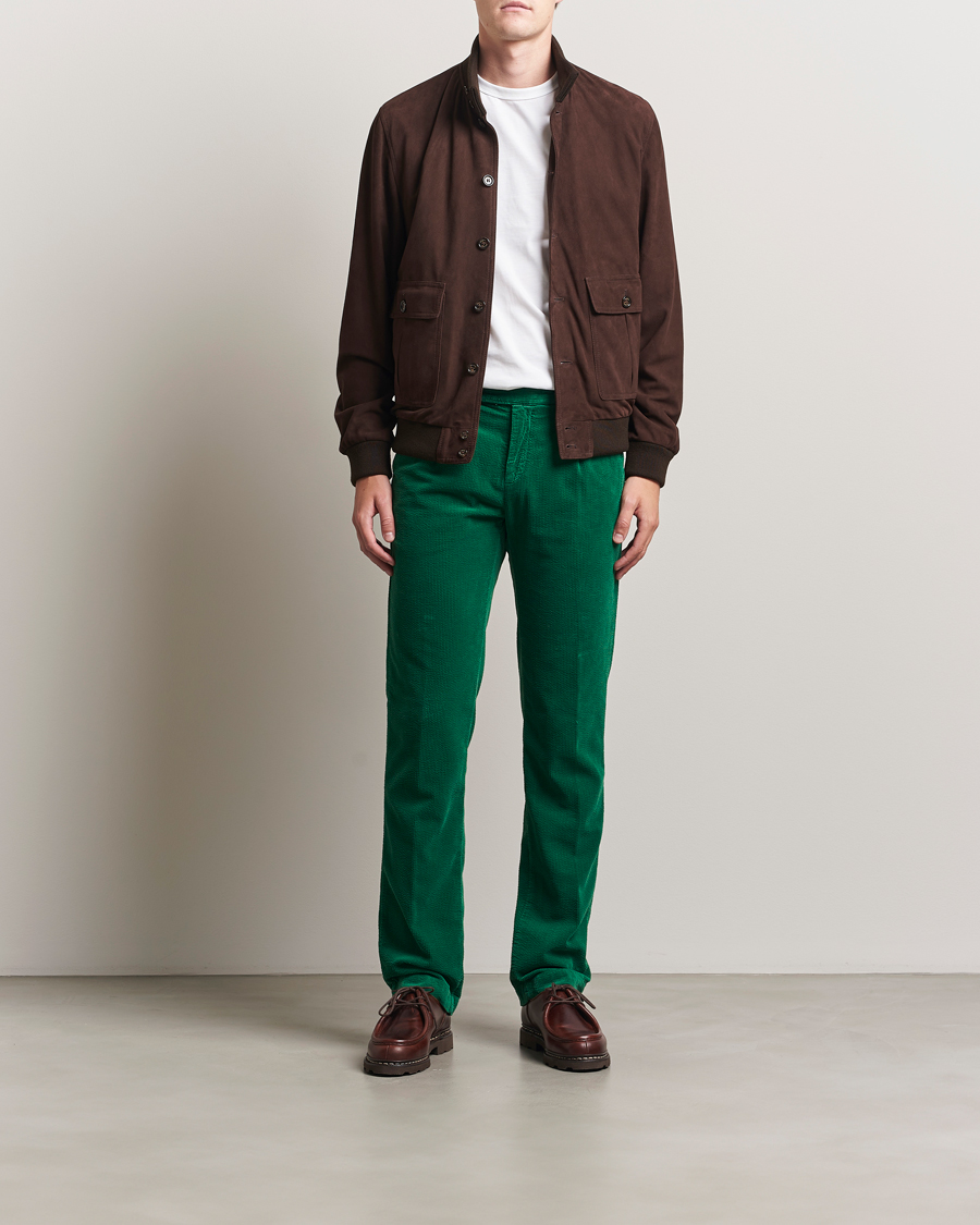 Herren | Hosen | Massimo Alba | Ionio Pleated Corduroy Pants Green