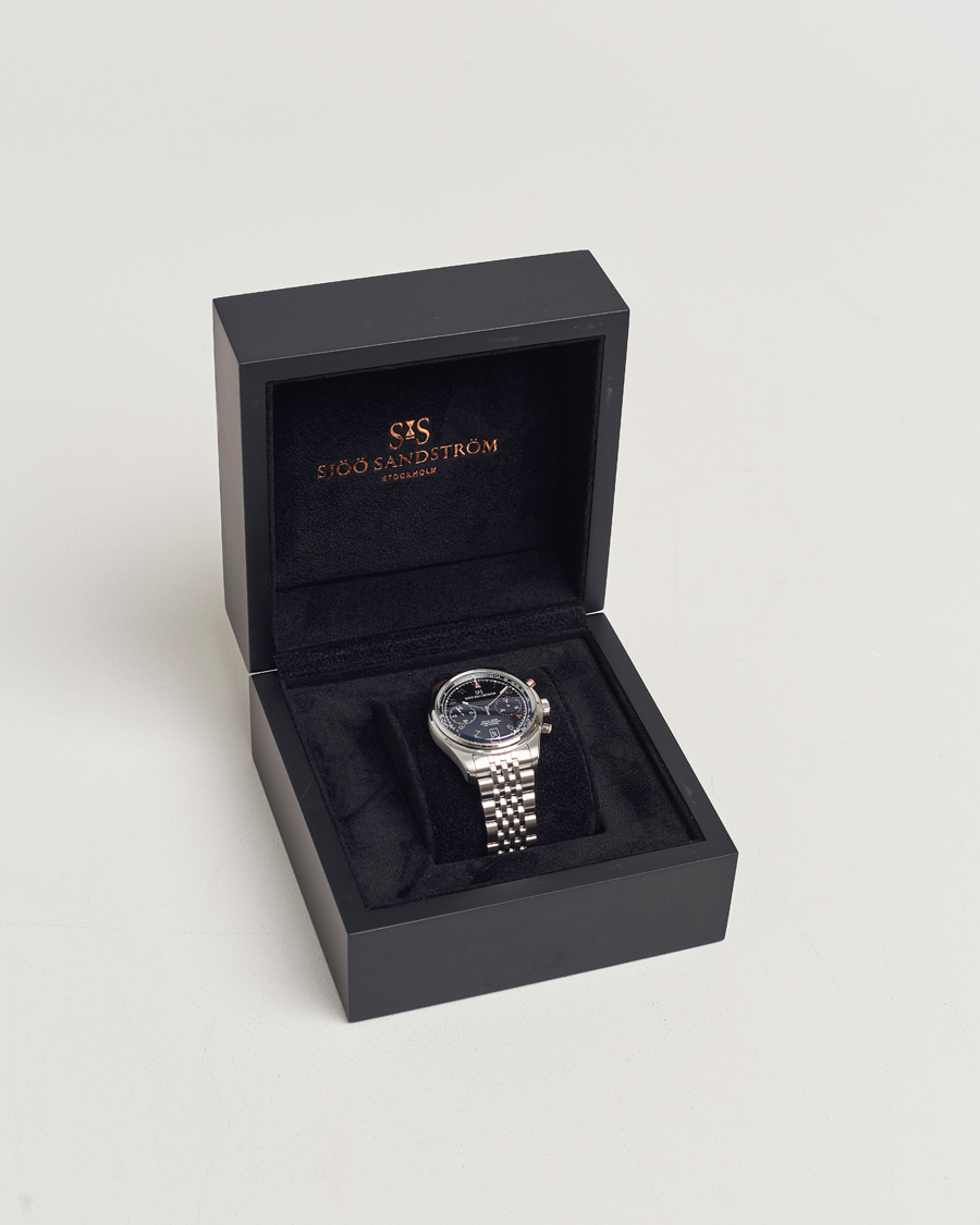 Herren | Sjöö Sandström Royal Steel Chronograph 40mm Black Dial | Sjöö Sandström | Royal Steel Chronograph 40mm Black Dial