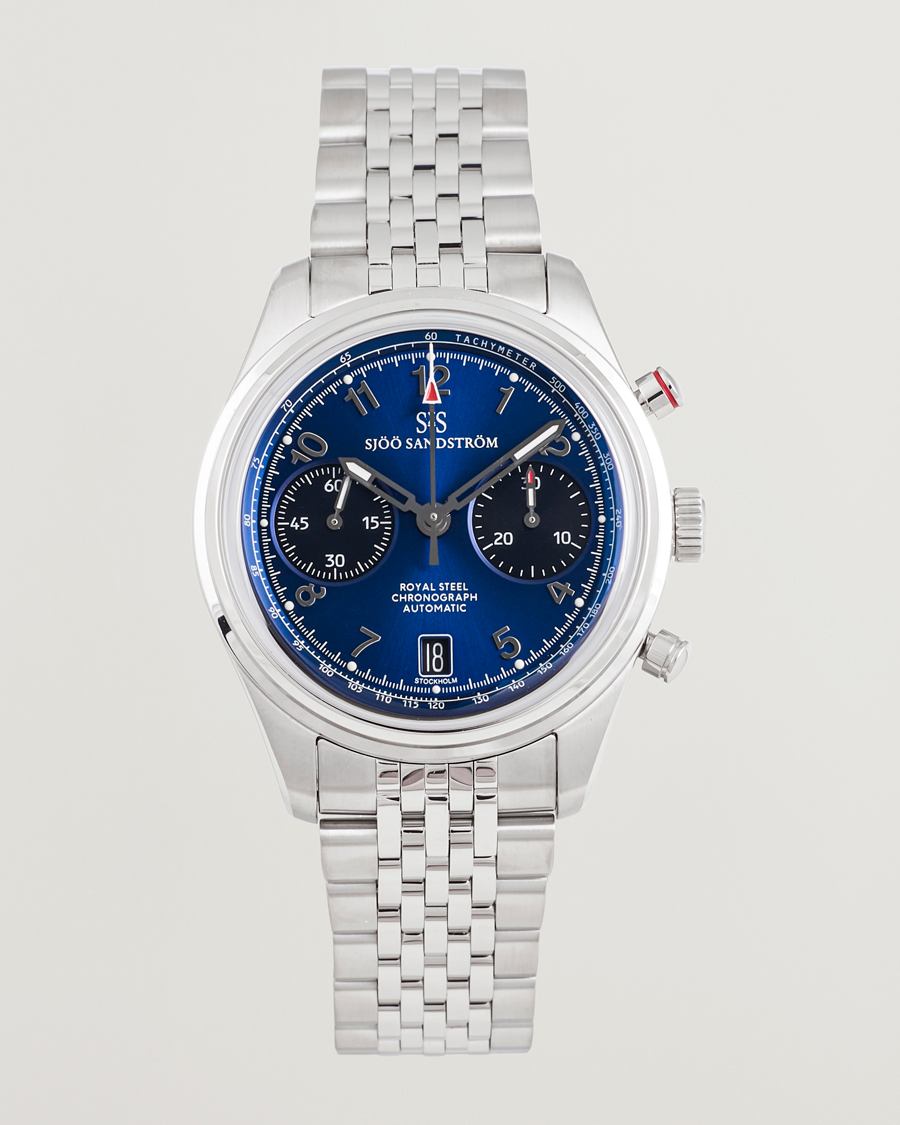 Herren | Sjöö Sandström Royal Steel Chronograph 40mm Blue Dial | Sjöö Sandström | Royal Steel Chronograph 40mm Blue Dial