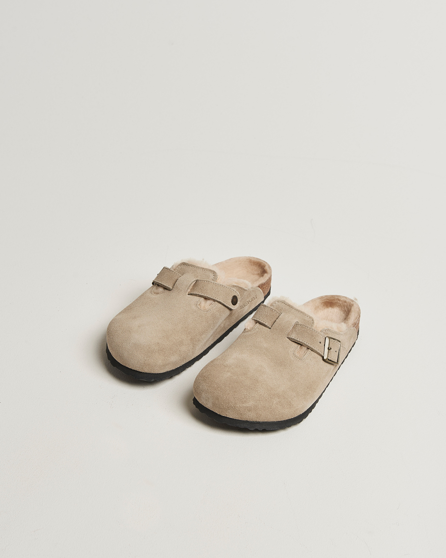 Herren | Sandalen & Pantoletten | BIRKENSTOCK | Boston Shearling Taupe Suede