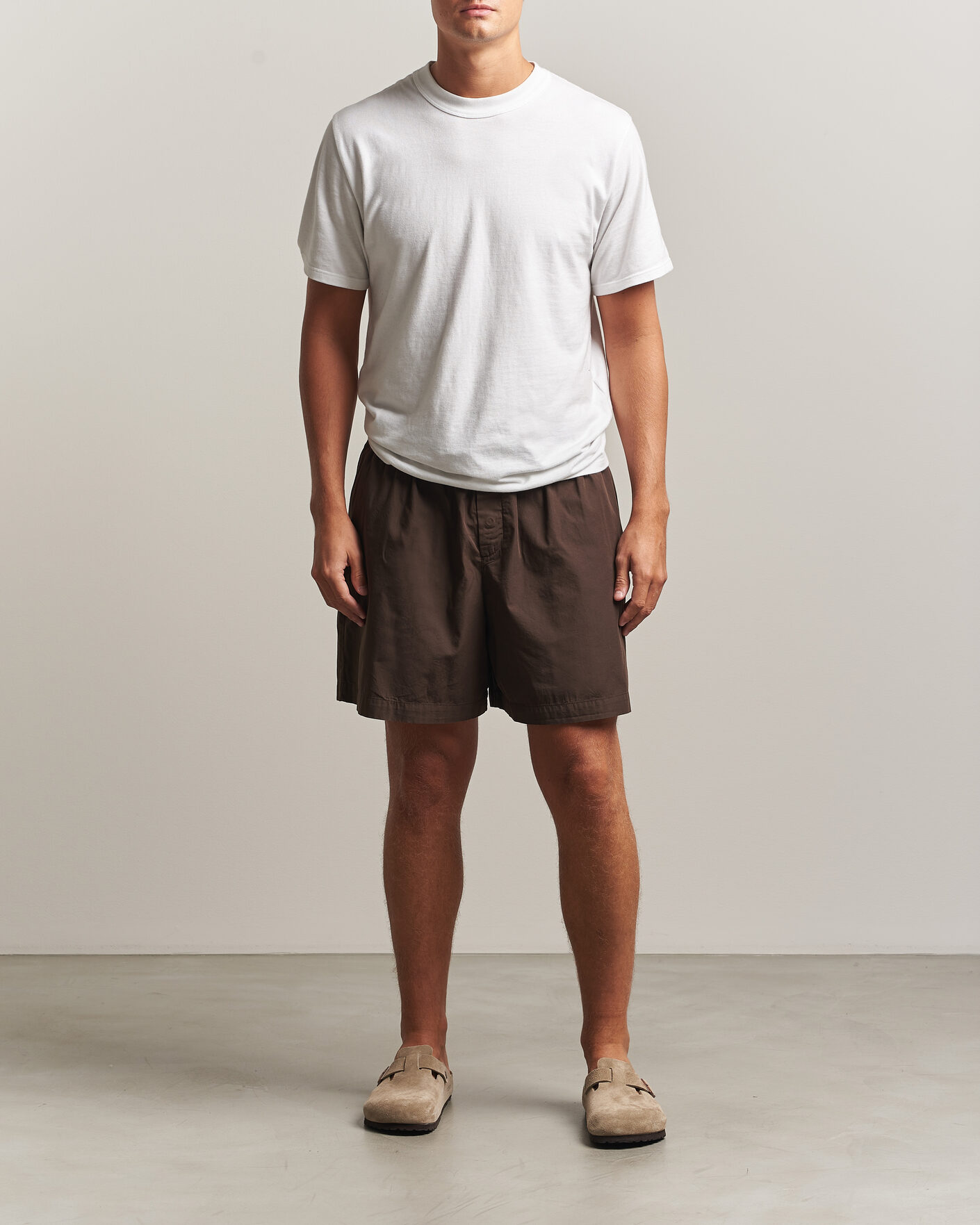 Herren | Schlafanzüge & Bademäntel | Tekla | Poplin Pyjama Shorts Coffee