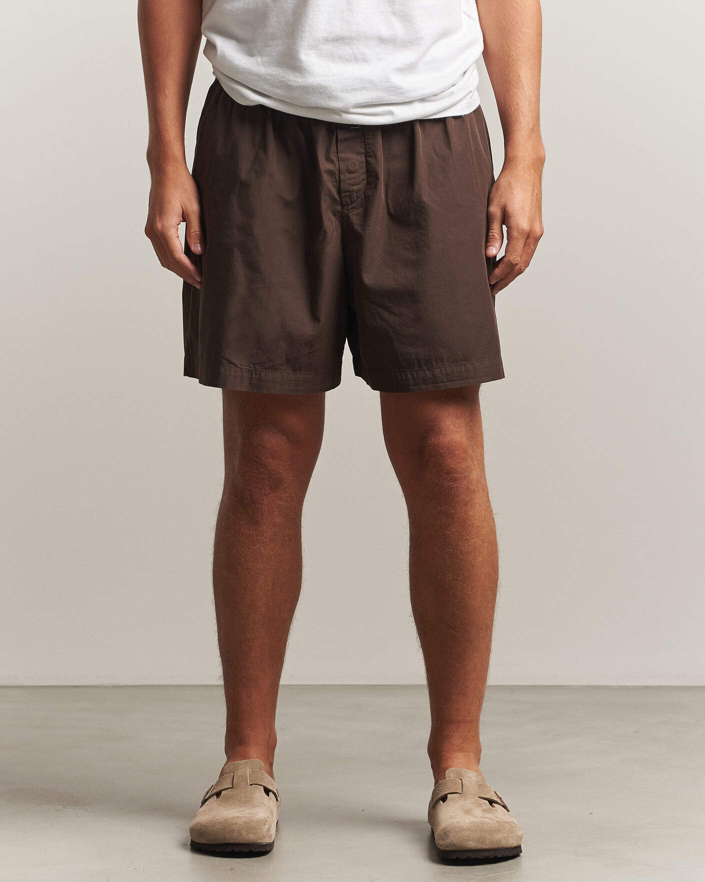 Herren | Schlafanzüge & Bademäntel | Tekla | Poplin Pyjama Shorts Coffee