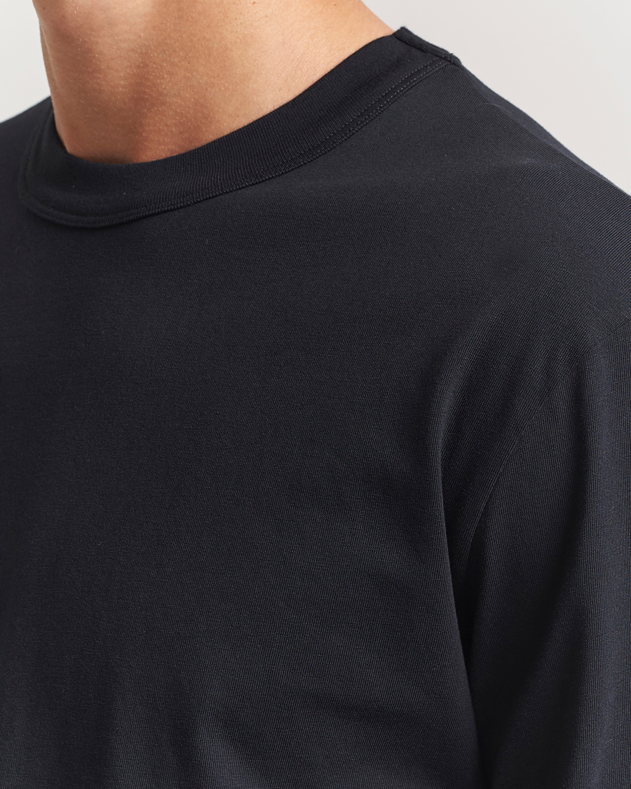 Herren | T-Shirts | Tekla | Organic Cotton Long Sleeve T-Shirt Black