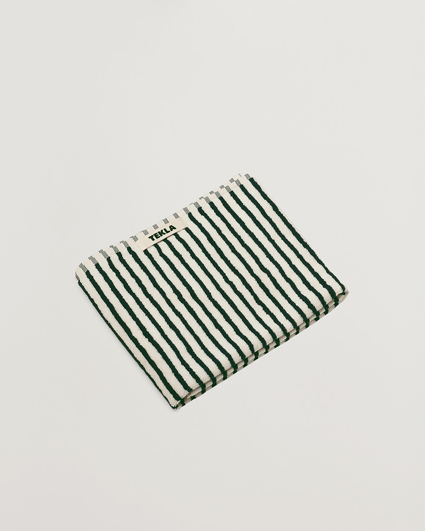 Herren | Textilien | Tekla | Organic Terry Hand Towel Racing Green Stripes