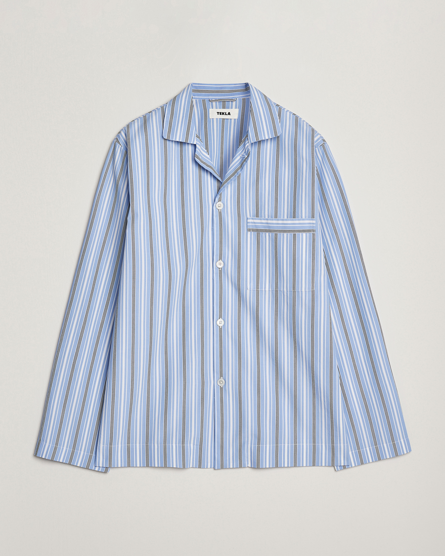 Herren | Schlafanzüge & Bademäntel | Tekla | Poplin Pyjama Shirt Stave Stripes